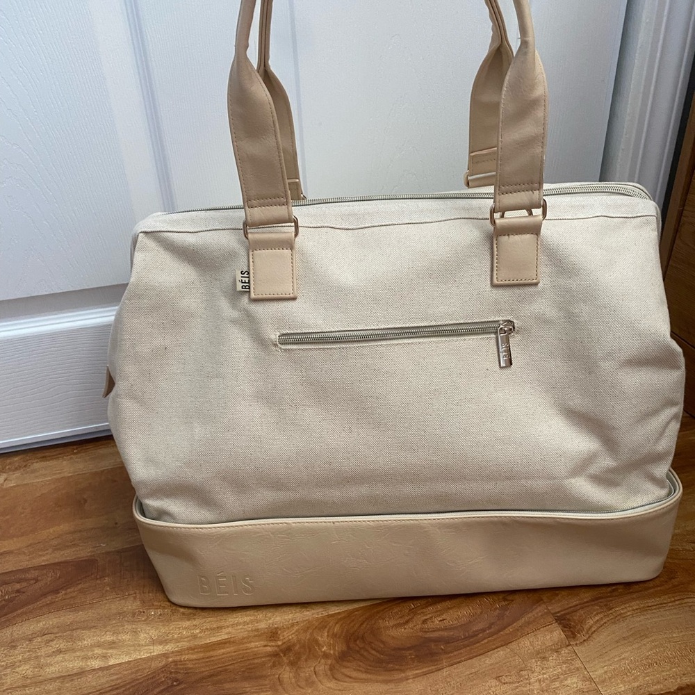 BEIS Cream Weekender Tote large